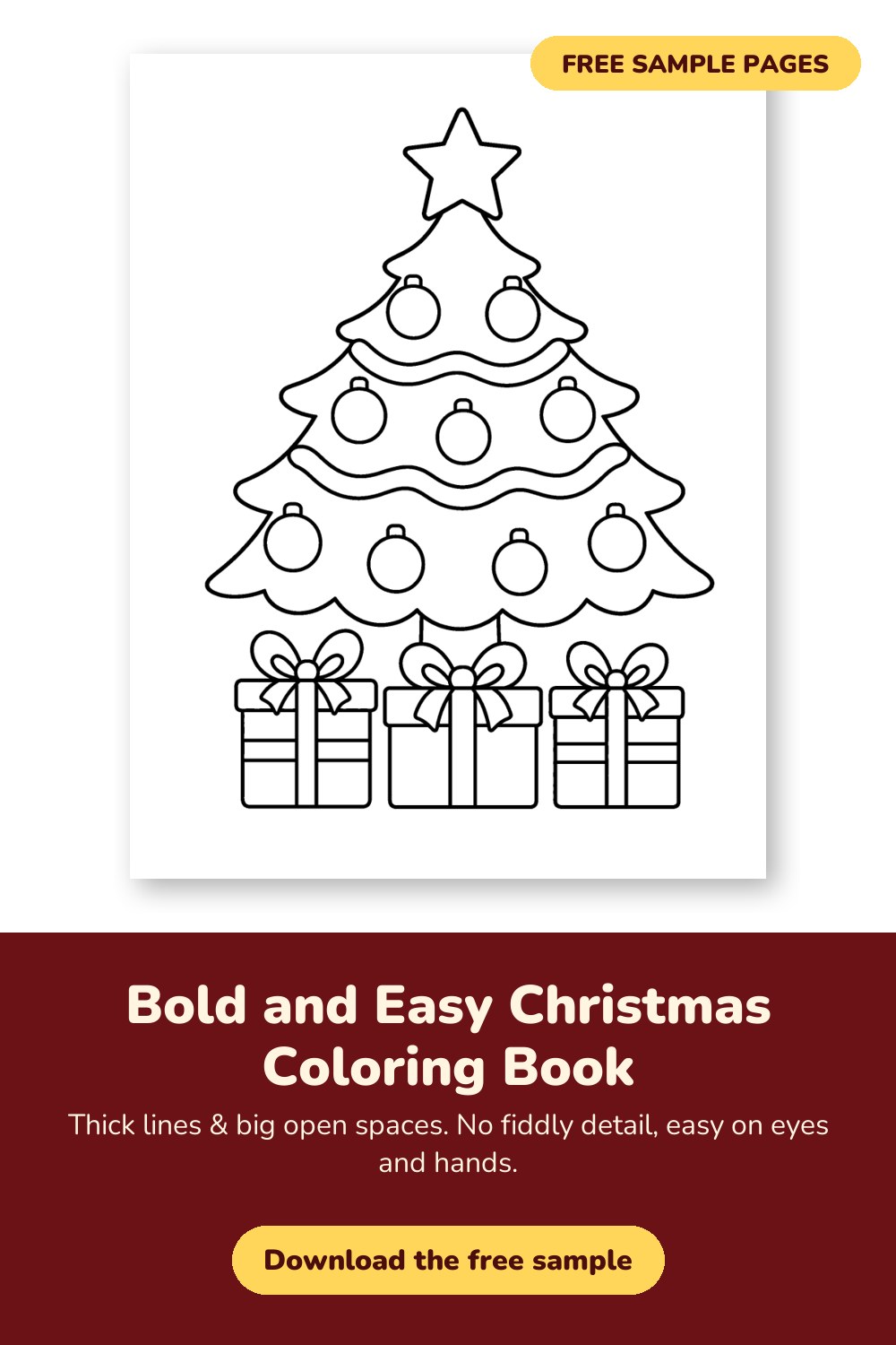 Sample page from Bold and Easy Christmas Coloring Book