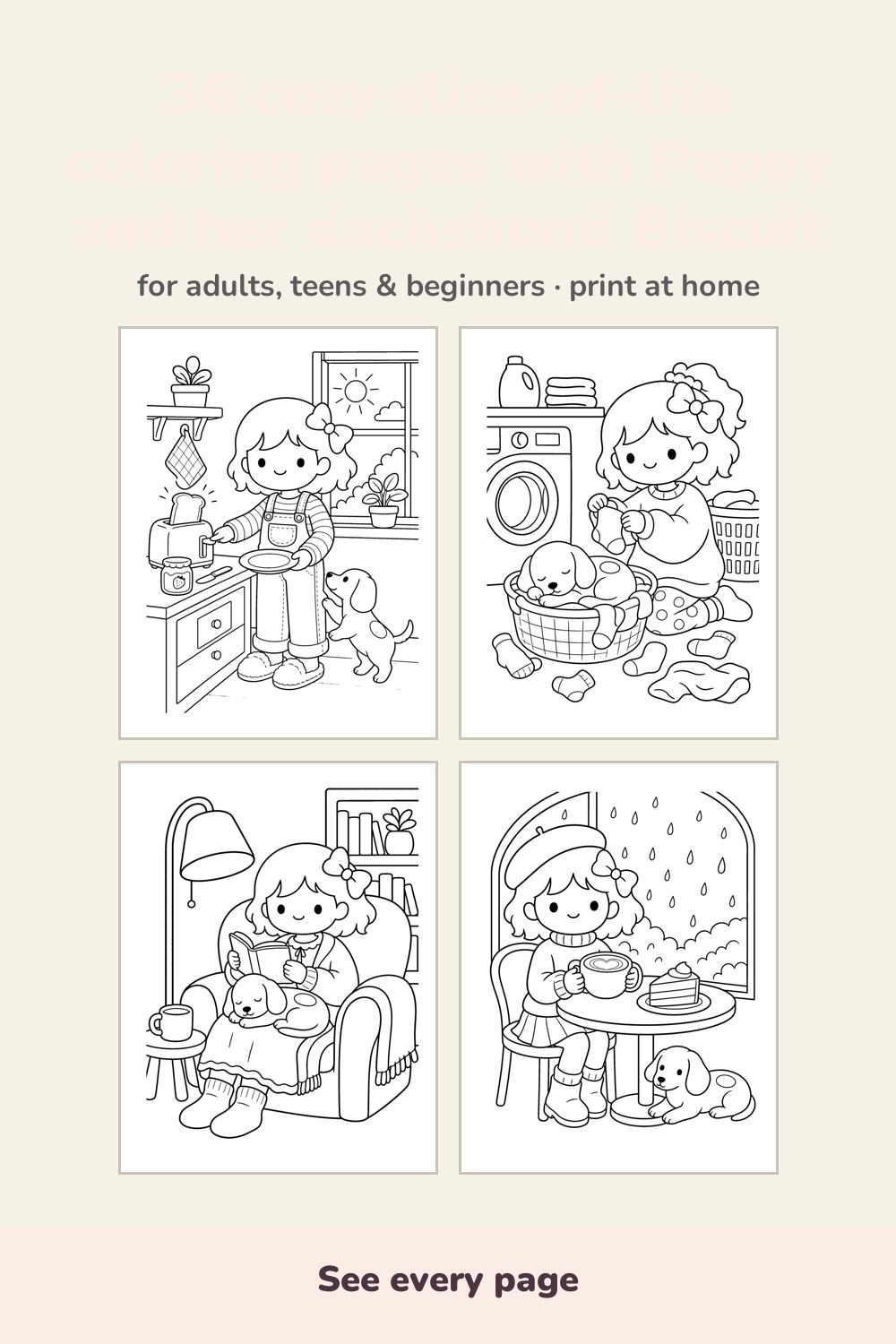 Pages inside Cozy Moments Coloring Book