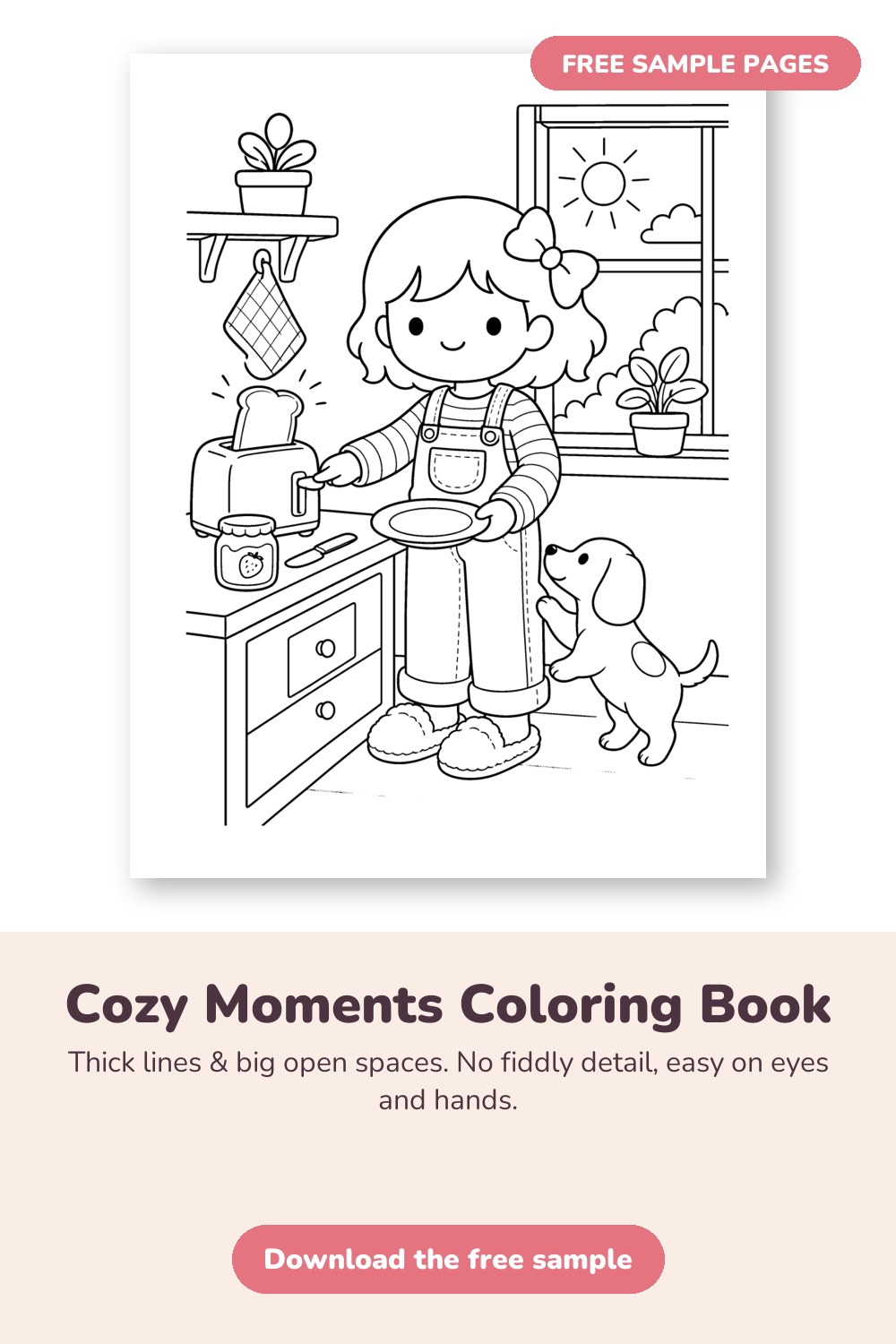Sample page from Cozy Moments Coloring Book