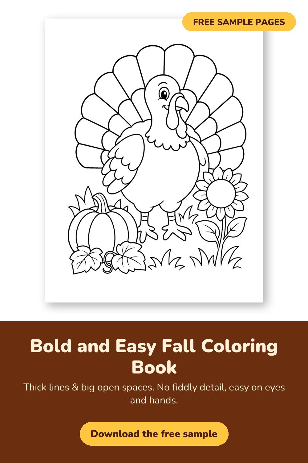 Sample page from Bold and Easy Fall Coloring Book