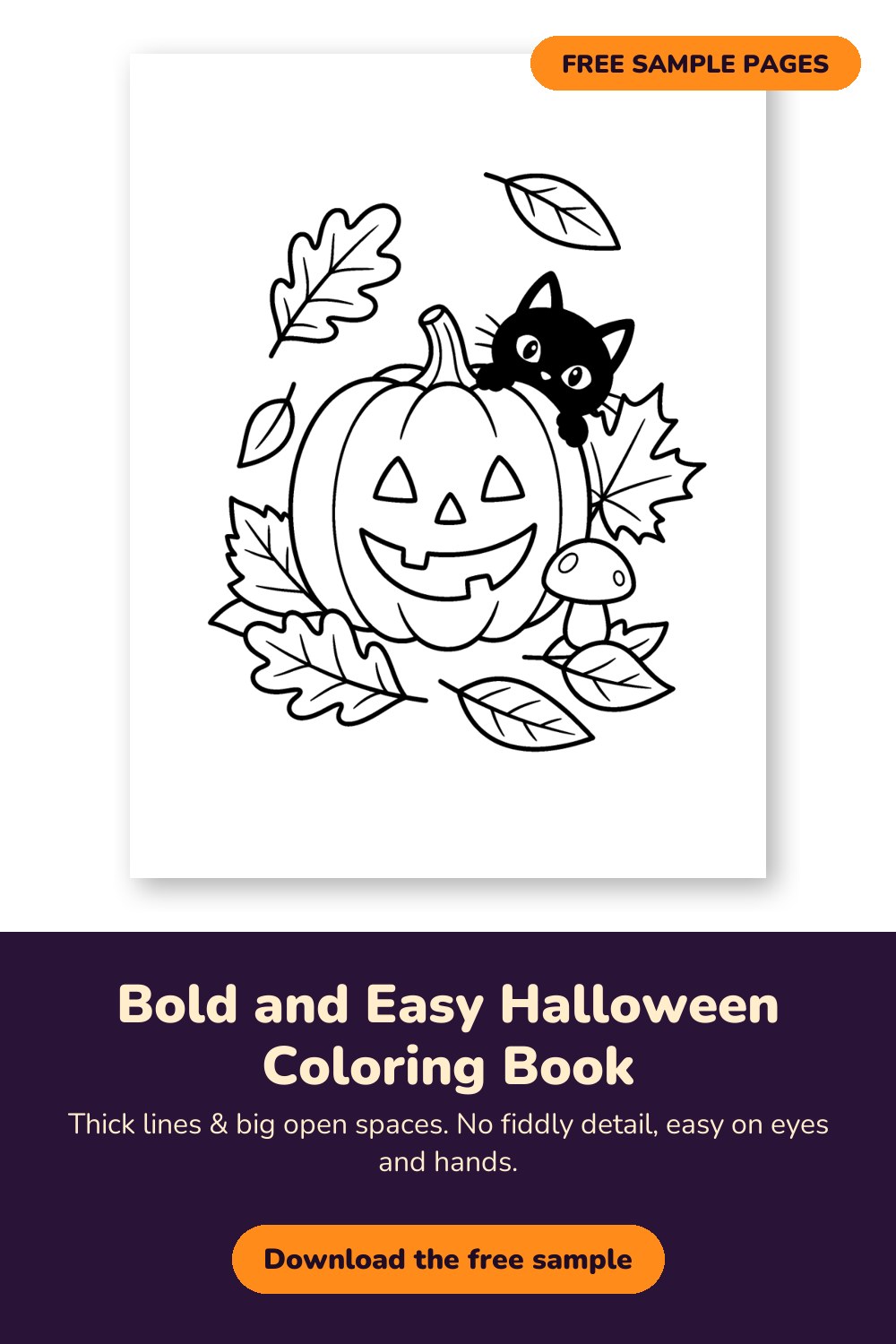 Sample page from Bold and Easy Halloween Coloring Book