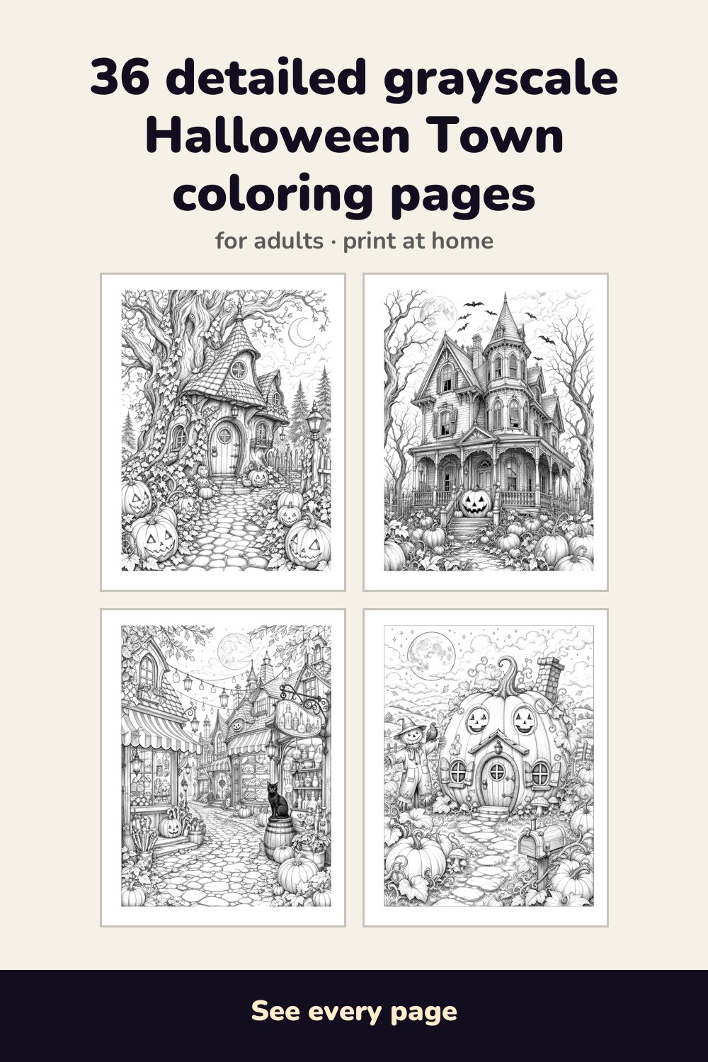 Pages inside Halloween Town Coloring Book