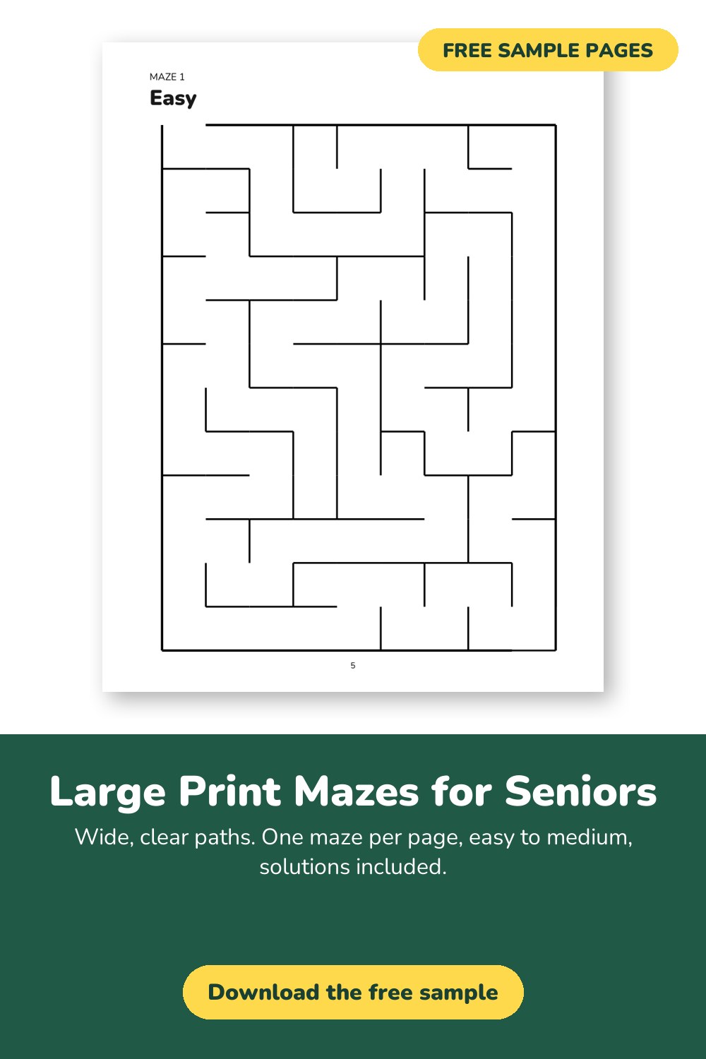 Sample page from Large Print Mazes for Seniors